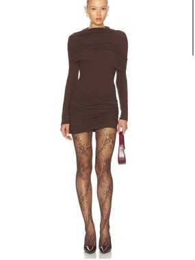 Lior Draped Mini Dress in Brown
Line & Dot
